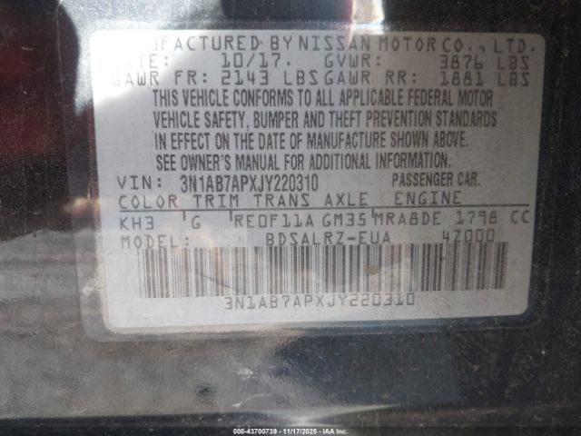 2018 NISSAN SENTRA 3N1AB7APXJY220310 Photo 8