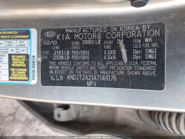 2010 KIA SOUL KNDJT2A21A7149176 Photo 8