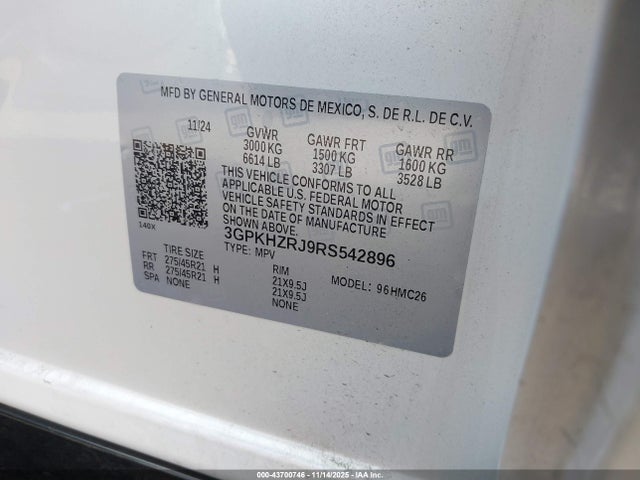 3GPKHZRJ9RS542896 Honda Prologue Elite