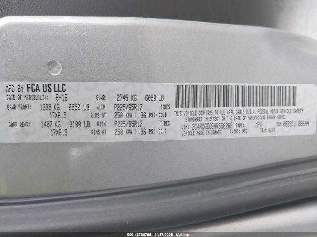 2017 DODGE GRAND CARAVAN 2C4RDGEG8HR558268 Photo 8