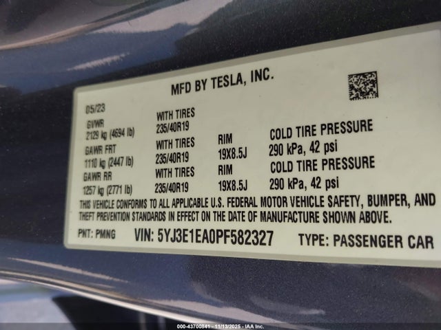 2023 TESLA MODEL 3 5YJ3E1EA0PF582327 Photo 8