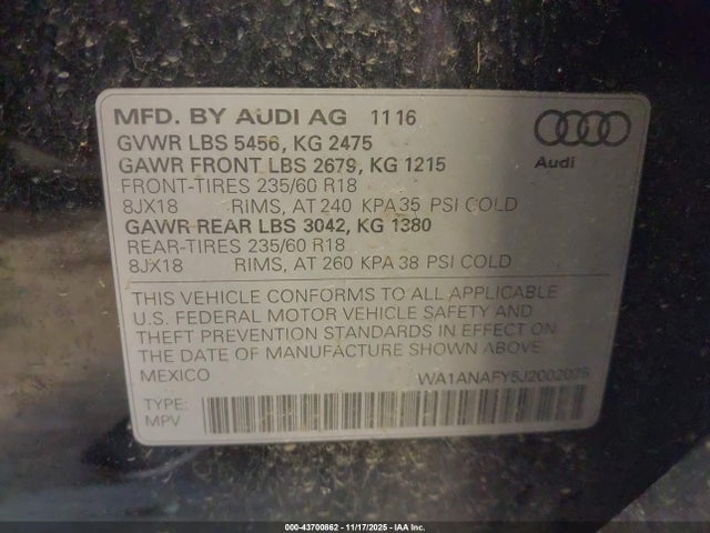 2018 AUDI Q5 WA1ANAFY5J2002075 Photo 8