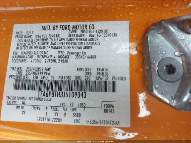 2018 FORD MUSTANG 1FA6P8TH3J5109343 Photo 8