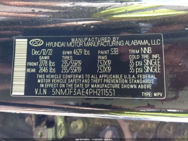 2023 HYUNDAI TUCSON 5NMJF3AE4PH211551 Photo 8