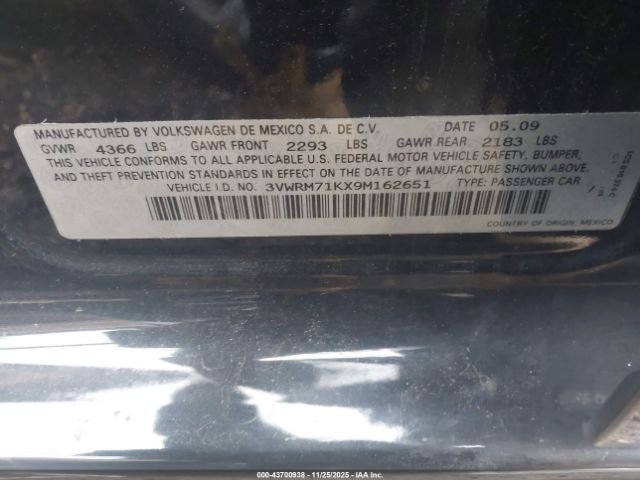 2009 VOLKSWAGEN JETTA 3VWRM71KX9M162651 Photo 8