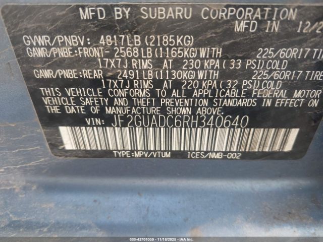 2024 SUBARU CROSSTREK JF2GUADC6RH340640 Photo 8
