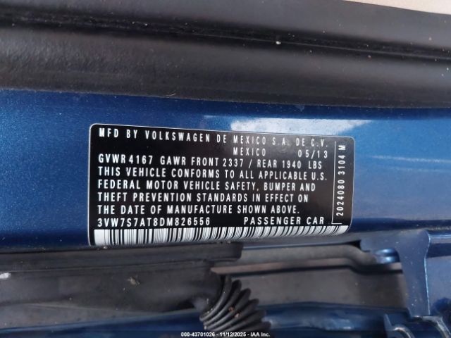 2013 VOLKSWAGEN BEETLE 3VW7S7AT8DM826556 Photo 8