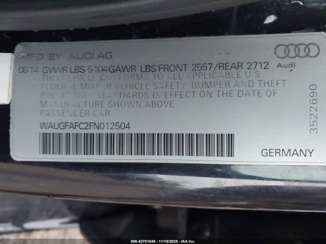 2015 AUDI A6 WAUGFAFC2FN012504 Photo 8
