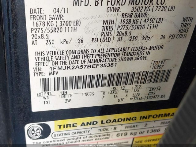 2011 FORD EXPEDITION EL 1FMJK2A57BEF35381 Photo 8