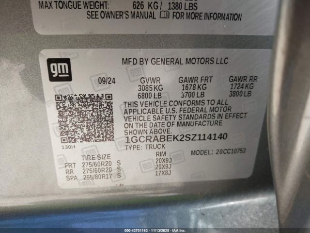 2025 CHEVROLET SILVERADO 1500 1GCRABEK2SZ114140 Photo 8