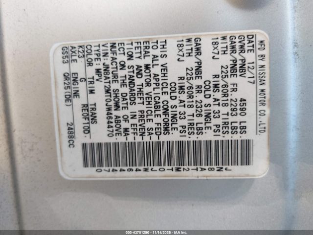 2018 NISSAN ROGUE JN8AT2MT0JW464470 Photo 8