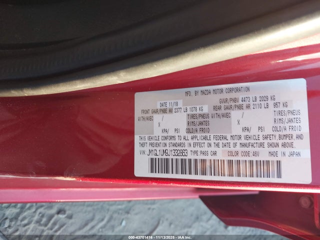 JM1GL1UM9J1332863 Mazda Mazda6 Sport