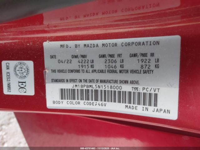 2022 MAZDA MAZDA3 JM1BPBML5N1518000 Photo 8