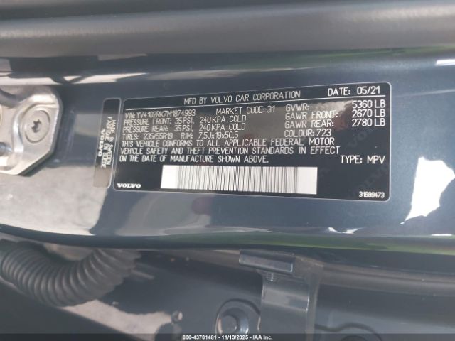 2021 VOLVO XC60 YV4102RK7M1874993 Photo 8