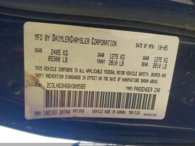 2006 CHRYSLER 300C 2C3LA63H66H309589 Photo 8