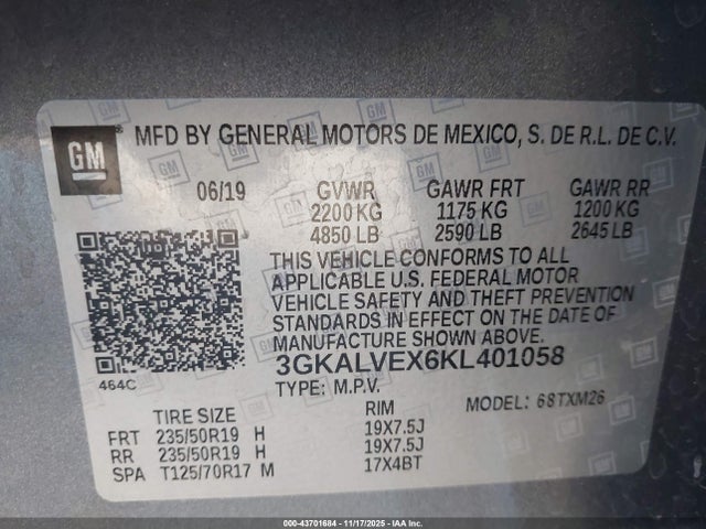2019 GMC TERRAIN 3GKALVEX6KL401058 Photo 8