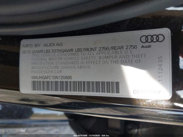 2013 AUDI A6 WAUHGAFC1DN120885 Photo 8