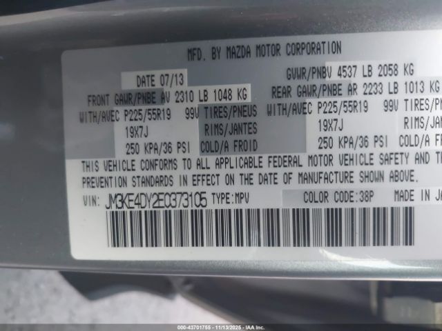 2014 MAZDA CX-5 JM3KE4DY2E0373105 Photo 8