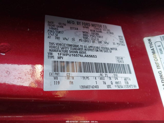 2006 FORD EXPEDITION 1FMPU16576LA65653 Photo 8