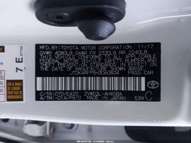 2017 TOYOTA PRIUS PRIME JTDKARFP5H3060834 Photo 8