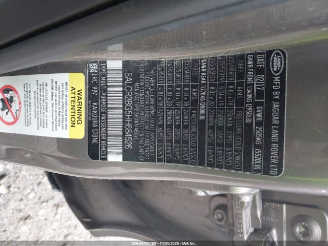 2017 LAND ROVER DISCOVERY SPORT SALCR2BG5HH684526 Photo 8