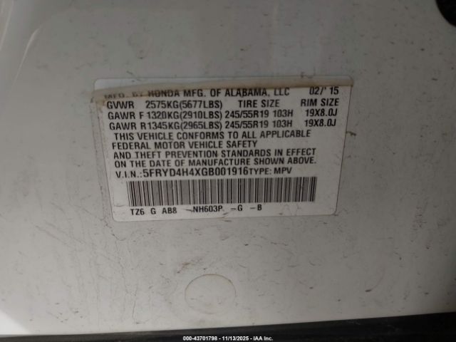 2016 ACURA MDX 5FRYD4H4XGB001916 Photo 8