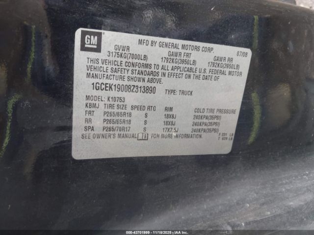 2008 CHEVROLET SILVERADO 1500 1GCEK19008Z313890 Photo 8