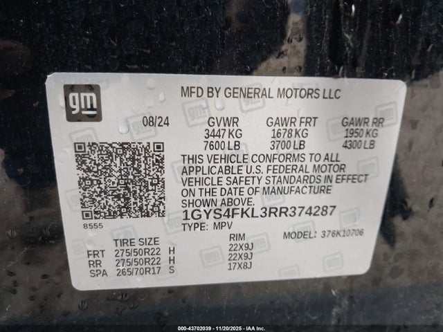 2024 CADILLAC ESCALADE 1GYS4FKL3RR374287 Photo 8