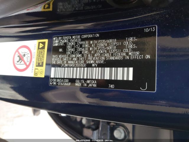 2014 LEXUS RX 350 JTJBK1BA5E2037830 Photo 8