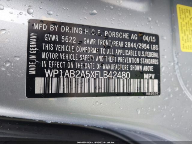 2015 PORSCHE MACAN WP1AB2A5XFLB42480 Photo 8