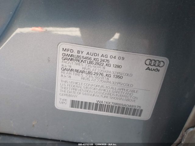 2009 AUDI Q5 WA1KK78R89A048975 Photo 8