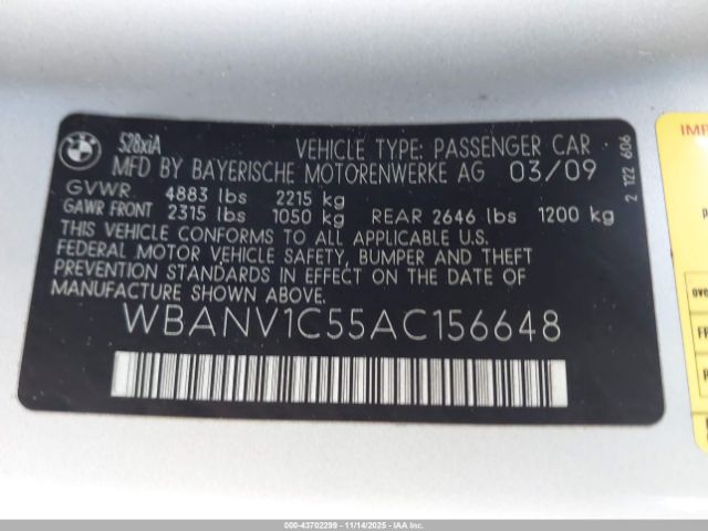 2010 BMW 528I WBANV1C55AC156648 Photo 8