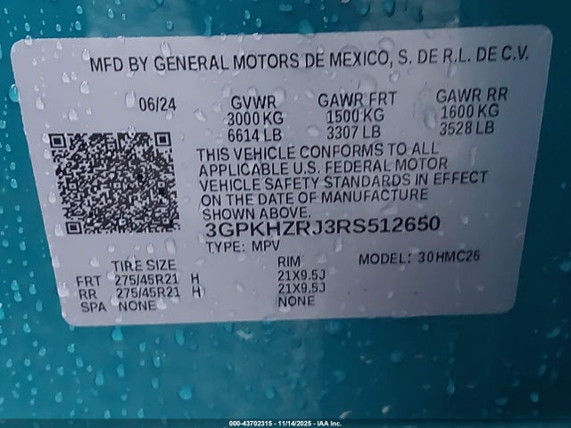 3GPKHZRJ3RS512650 Honda Prologue Elite