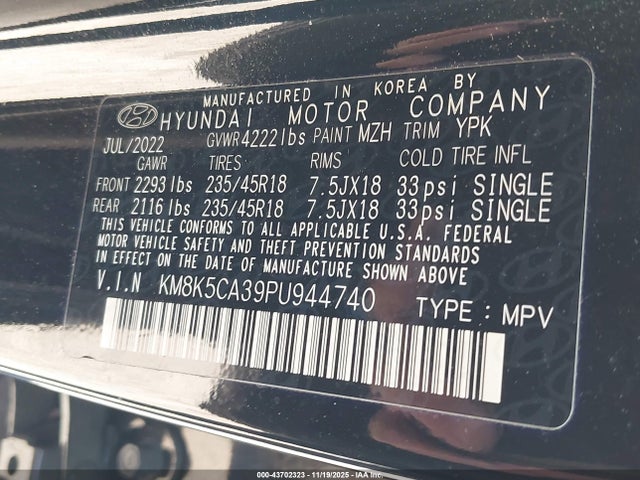 Hyundai Kona Limited 2023 KM8K5CA39PU944740 Image 9