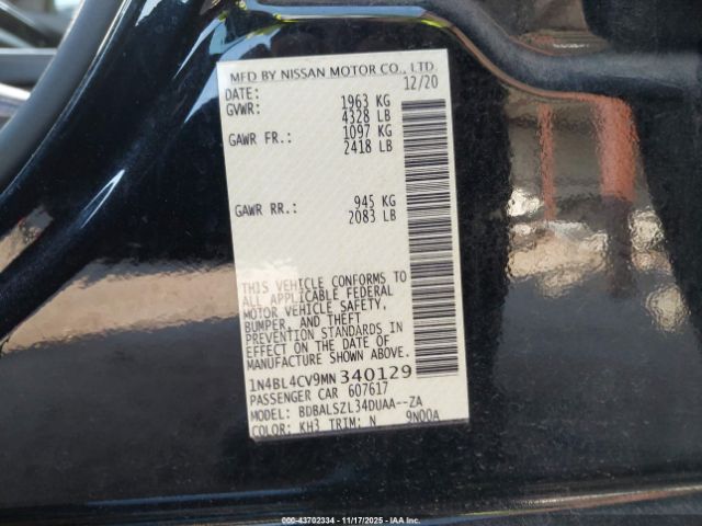2021 NISSAN ALTIMA 1N4BL4CV9MN340129 Photo 8