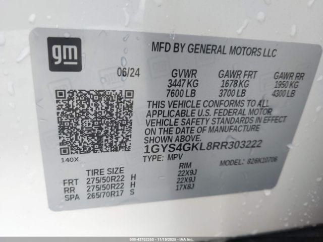 2024 CADILLAC ESCALADE 1GYS4GKL8RR303222 Photo 8
