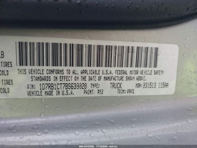 2011 RAM RAM 1500 1D7RB1CT7BS638028 Photo 8