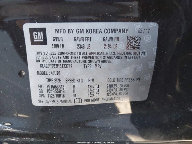 2017 BUICK ENCORE KL4CJFSB2HB133719 Photo 8