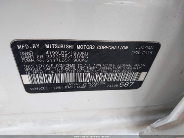 2015 MITSUBISHI LANCER JA32V2FW4FU020656 Photo 8