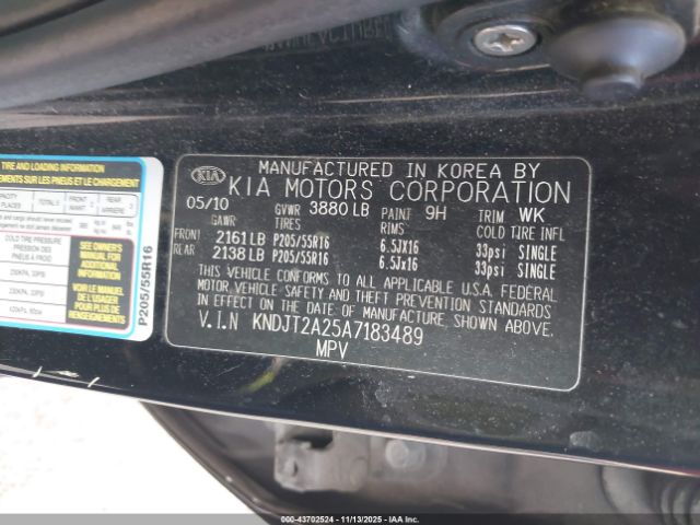 2010 KIA SOUL KNDJT2A25A7183489 Photo 8