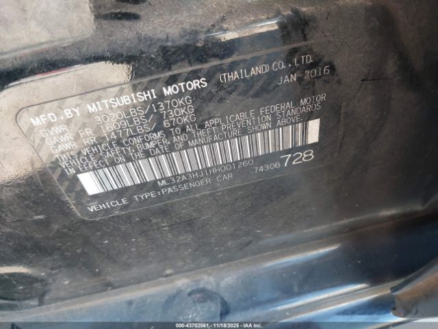 2017 MITSUBISHI MIRAGE ML32A3HJ1HH001260 Photo 8