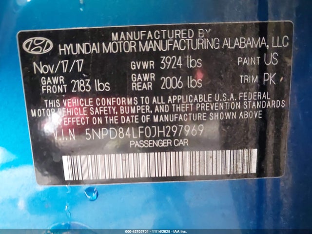 Hyundai mpi nu 2018 5NPD84LF0JH297969 Image 9