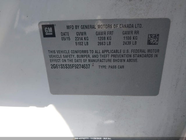 2015 CADILLAC XTS 2G61S5S35F9274637 Photo 8