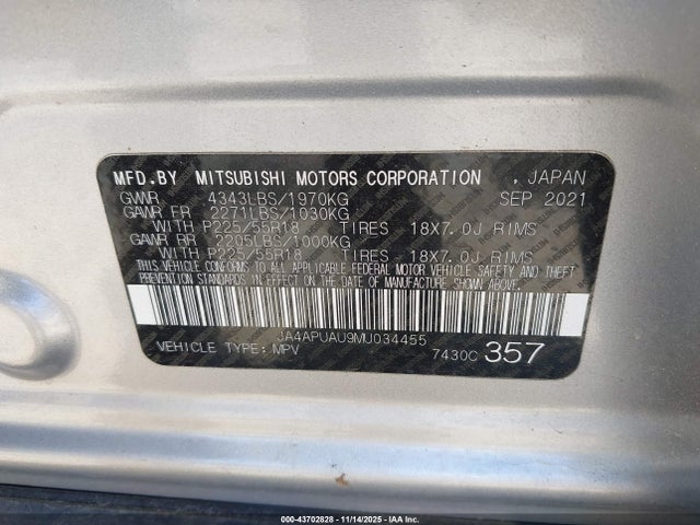 2021 MITSUBISHI OUTLANDER SPORT JA4APUAU9MU034455 Photo 8