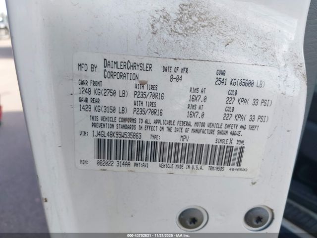 2005 JEEP LIBERTY 1J4GL48K95W535863 Photo 8