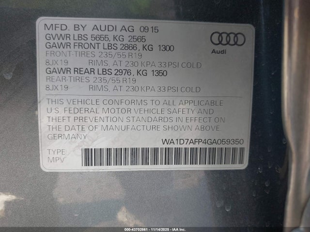 2016 AUDI Q5 WA1D7AFP4GA059350 Photo 8