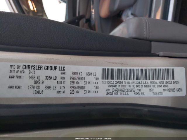 2012 DODGE DURANGO 1C4RDHAG3CC126653 Photo 8
