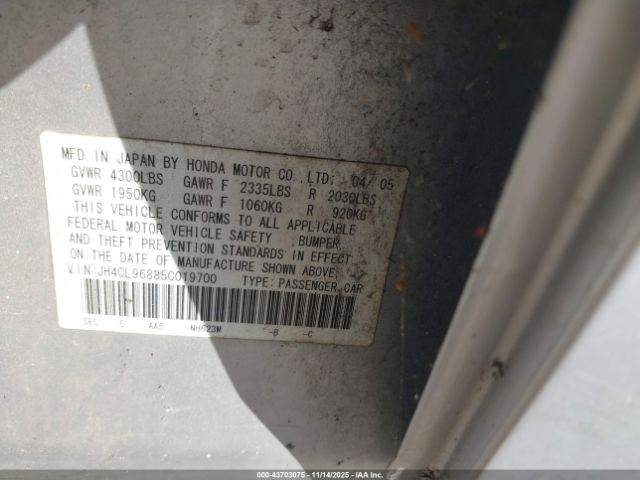 2005 ACURA TSX JH4CL96885C019700 Photo 8