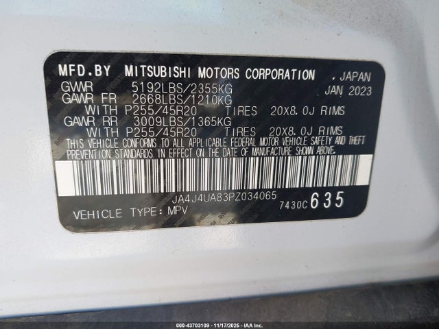 2023 MITSUBISHI OUTLANDER JA4J4UA83PZ034065 Photo 8