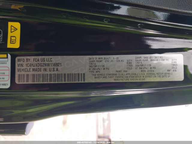 2022 JEEP WRANGLER UNLIMITED 1C4HJXDG2NW116921 Photo 8